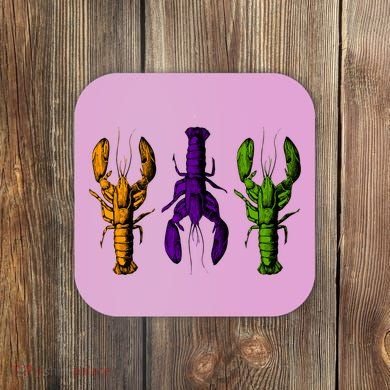 Mardi Gras Cajun Crawfish Happy Mardi Gras Coaster