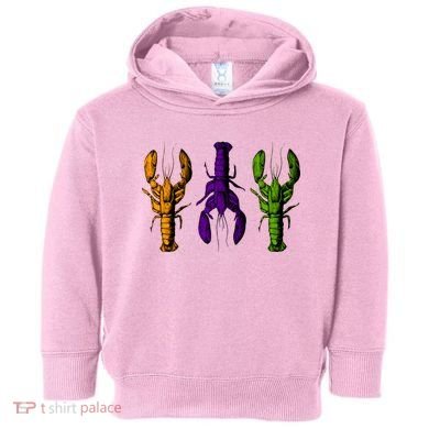 Mardi Gras Cajun Crawfish Happy Mardi Gras Toddler Hoodie
