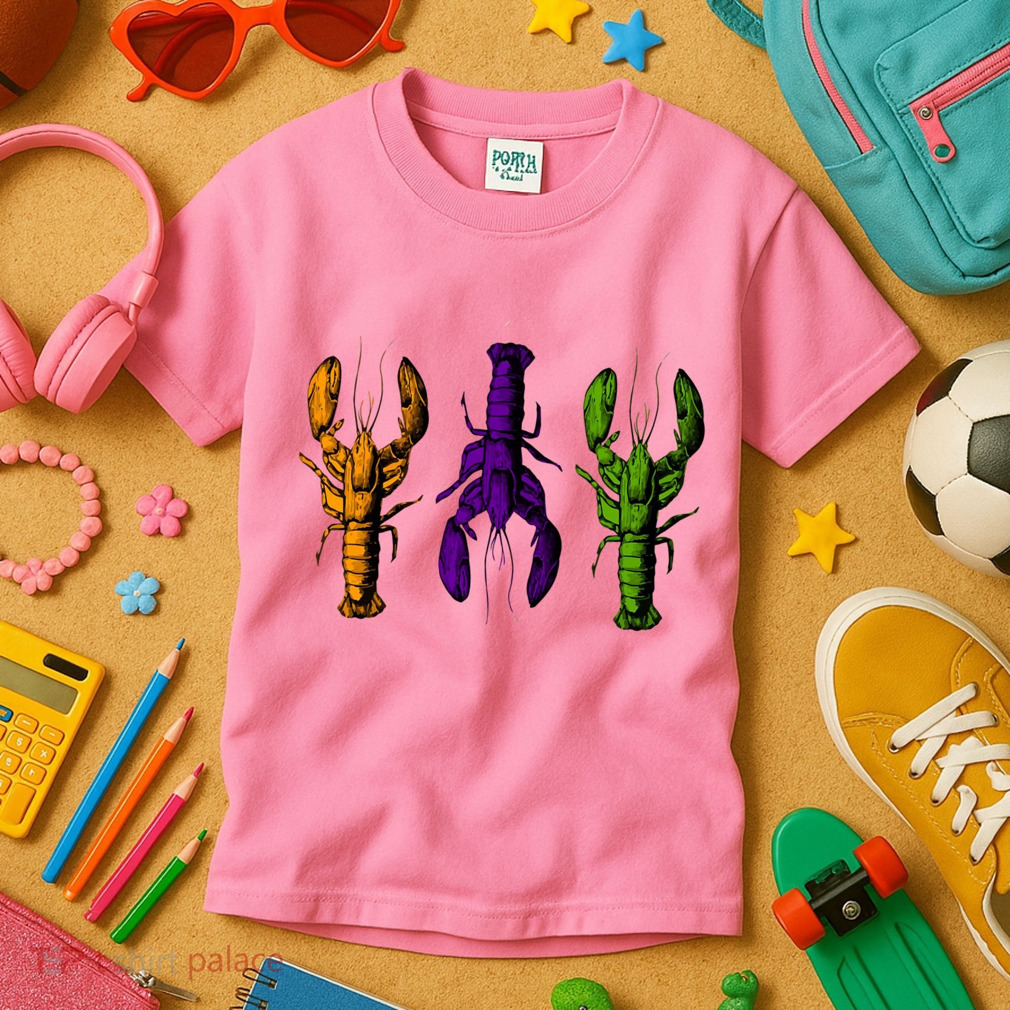 Mardi Gras Cajun Crawfish Happy Mardi Gras Kids T-Shirt