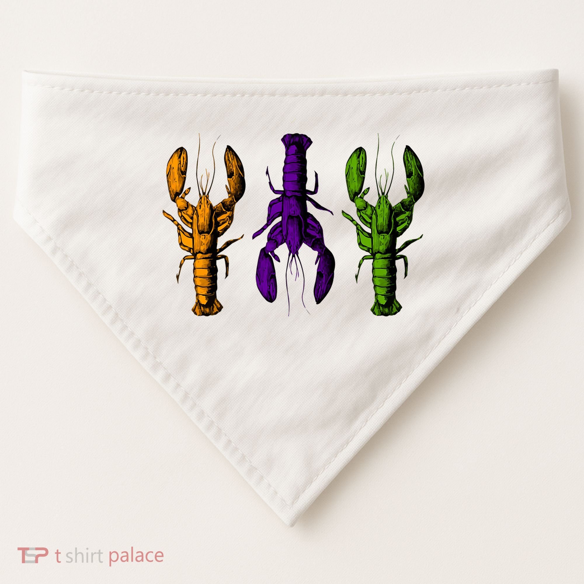 Mardi Gras Cajun Crawfish Happy Mardi Gras USA-Made Doggie Bandana