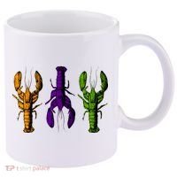 Mardi Gras Cajun Crawfish Happy Mardi Gras 11oz C Handle Ceramic Mug thumb 0
