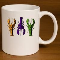 Mardi Gras Cajun Crawfish Happy Mardi Gras 11oz C Handle Ceramic Mug thumb 3