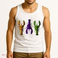 Mardi Gras Cajun Crawfish Happy Mardi Gras Tank Top thumb 3