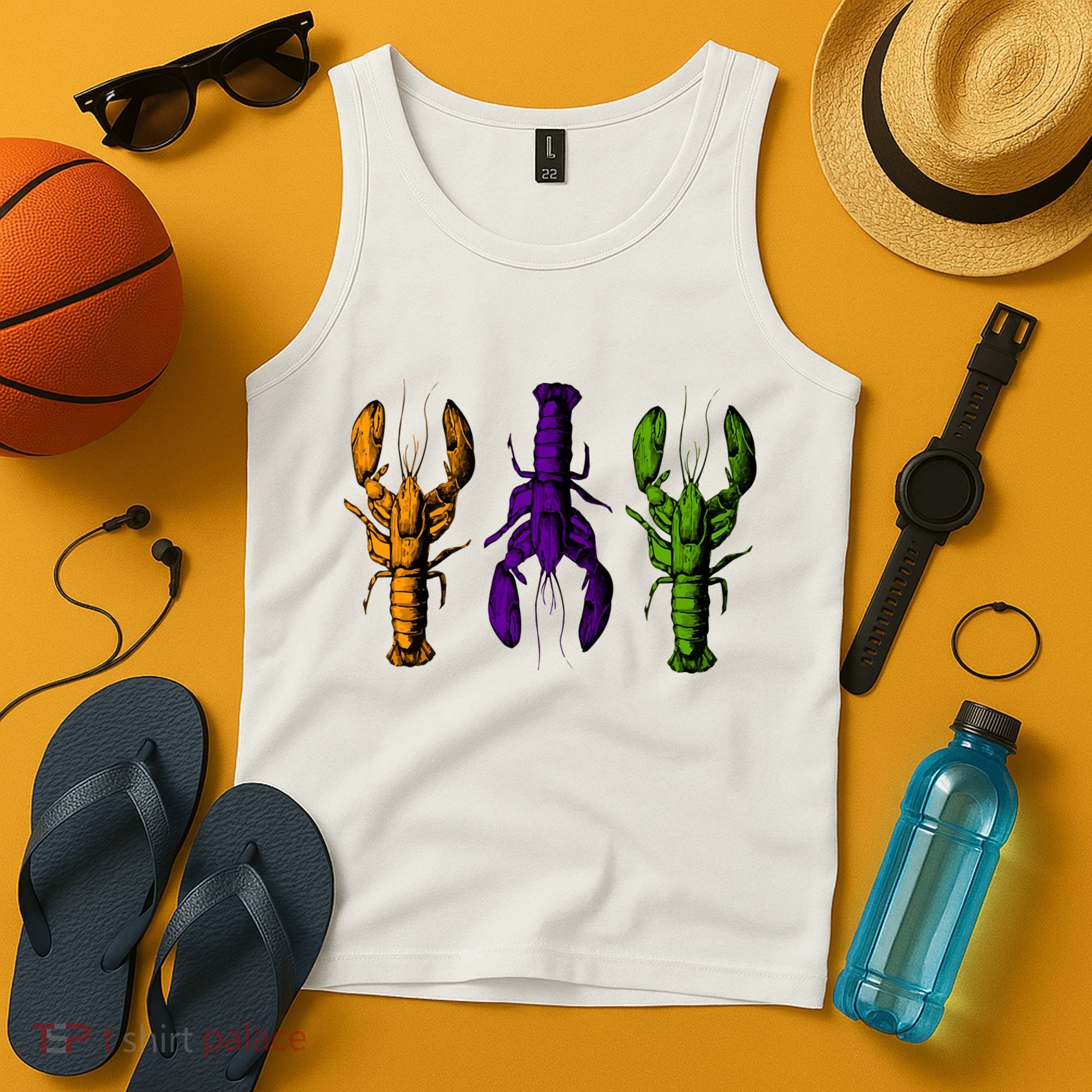 Mardi Gras Cajun Crawfish Happy Mardi Gras Tank Top