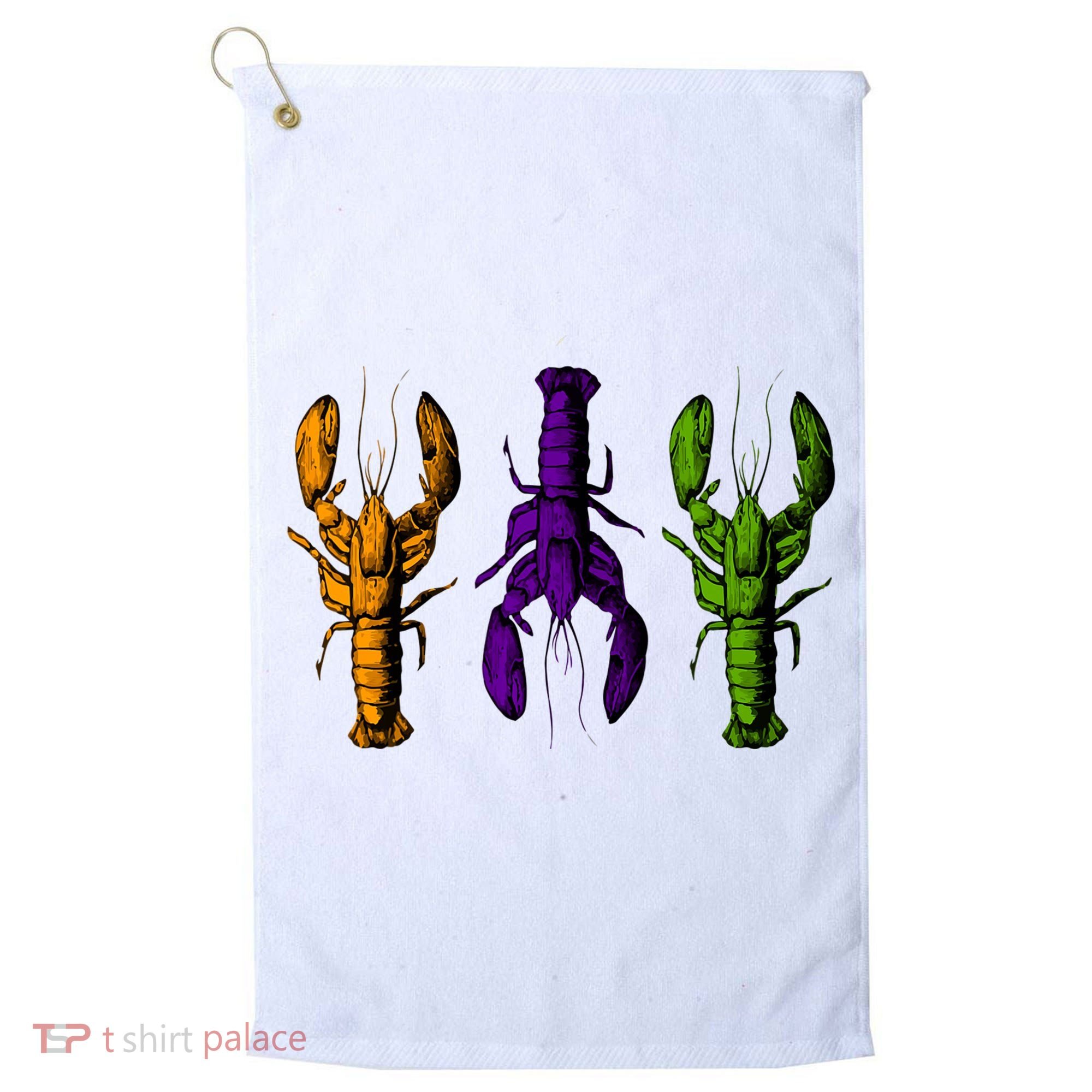 Mardi Gras Cajun Crawfish Happy Mardi Gras Golf Towel
