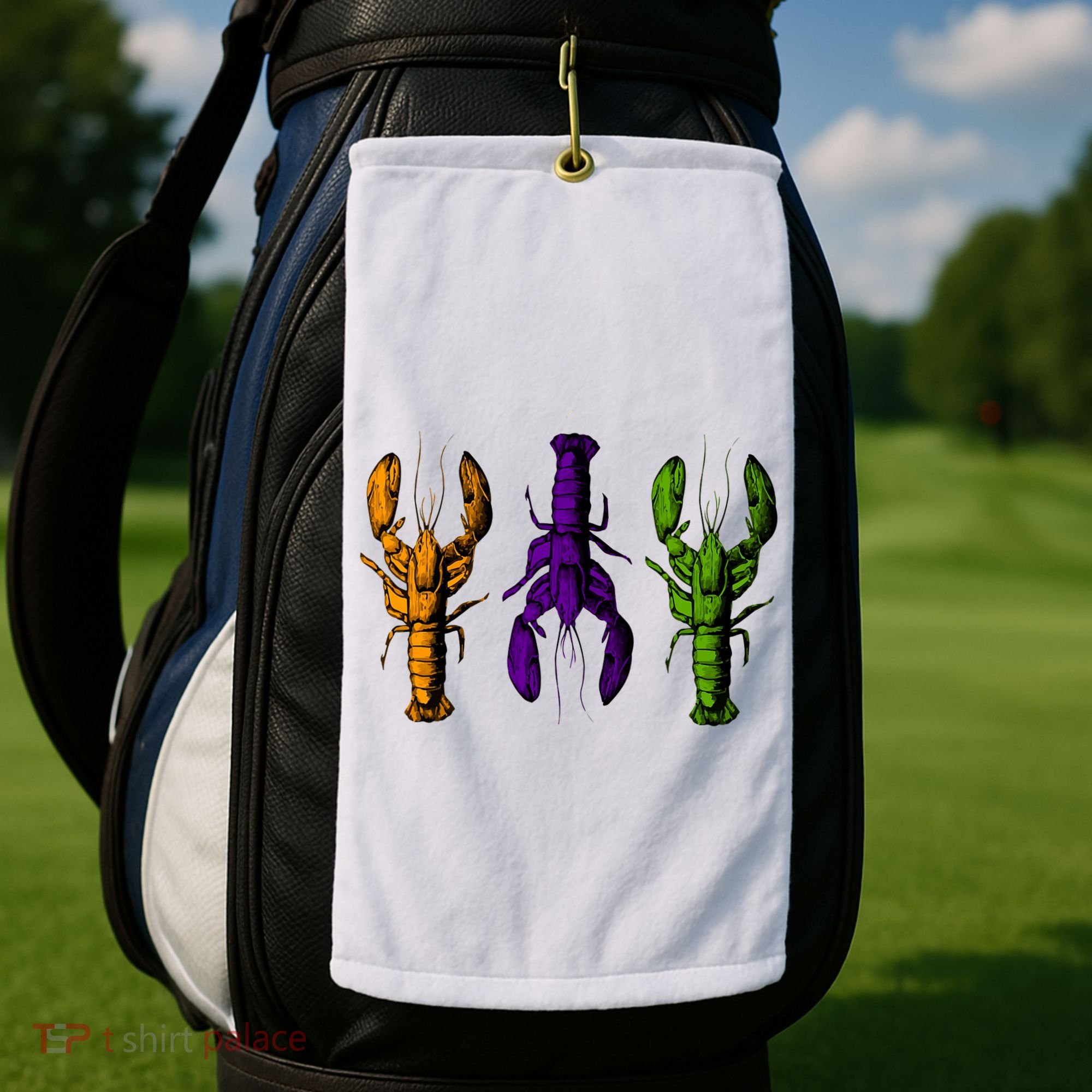 Mardi Gras Cajun Crawfish Happy Mardi Gras Golf Towel