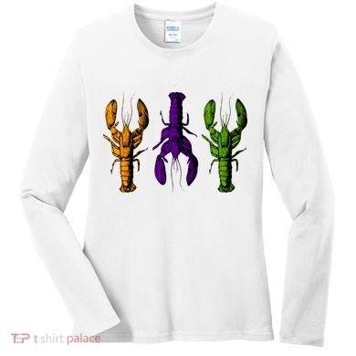 Mardi Gras Cajun Crawfish Happy Mardi Gras Women's Long Sleeve Shirt