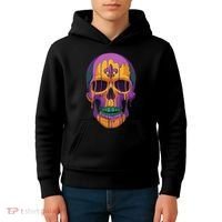 Mardi Gras Costume Sugar Skull Carnival New Orleans Trip Kids Hoodie thumb 4