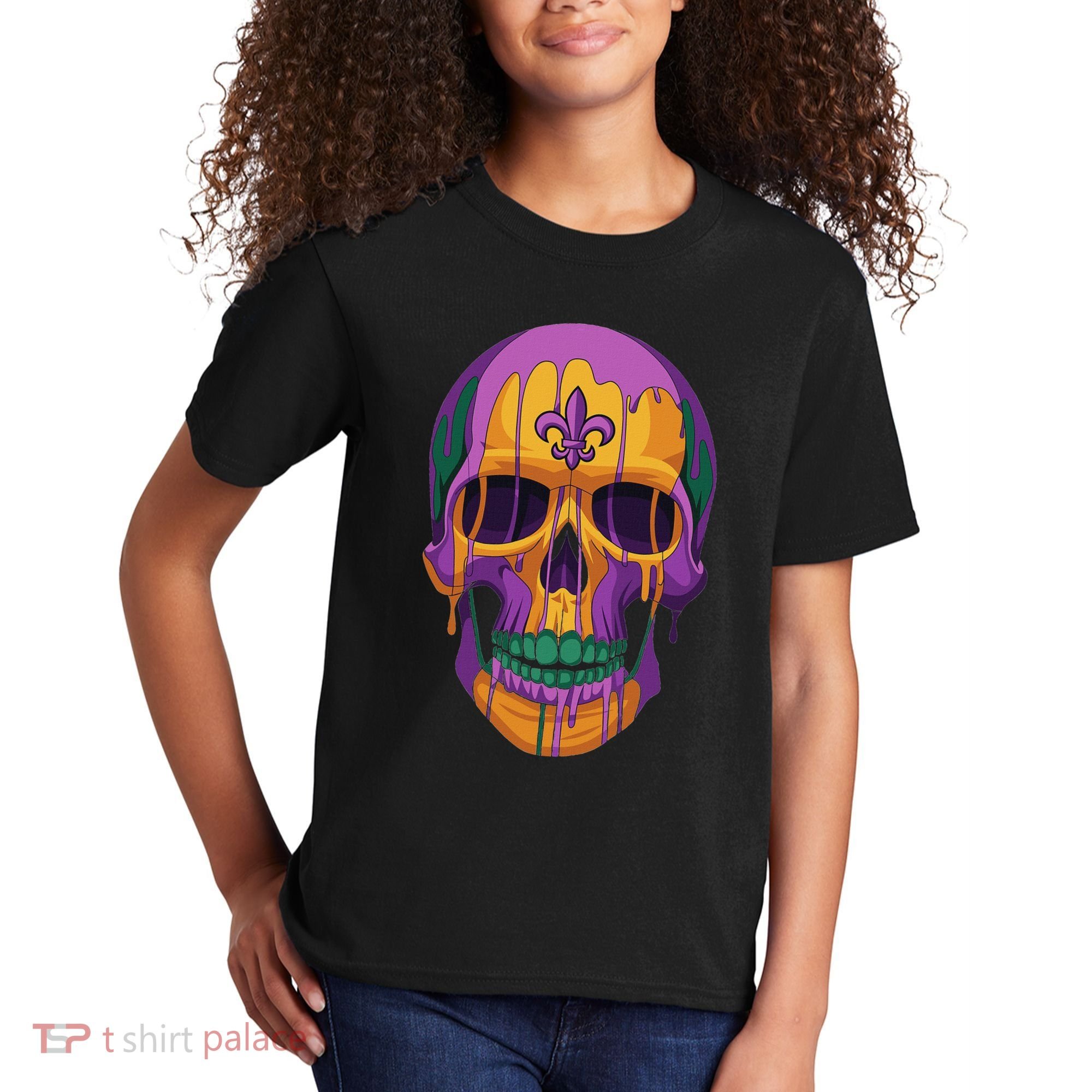 Mardi Gras Costume Sugar Skull Carnival New Orleans Trip Kids T-Shirt