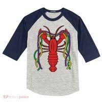 Mardi Gras Crawfish Costume Carnival Crayfish Celebration Kids Colorblock Raglan Jersey thumb 0