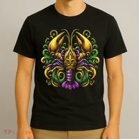 Mardi Gras Crawfish Jester Hat Bead New Orleans T-Shirt thumb 3