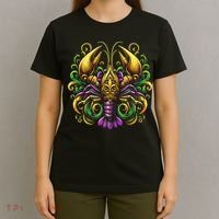 Mardi Gras Crawfish Jester Hat Bead New Orleans T-Shirt thumb 4