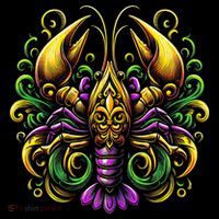 Mardi Gras Crawfish Jester Hat Bead New Orleans Women's Hoodie thumb 2