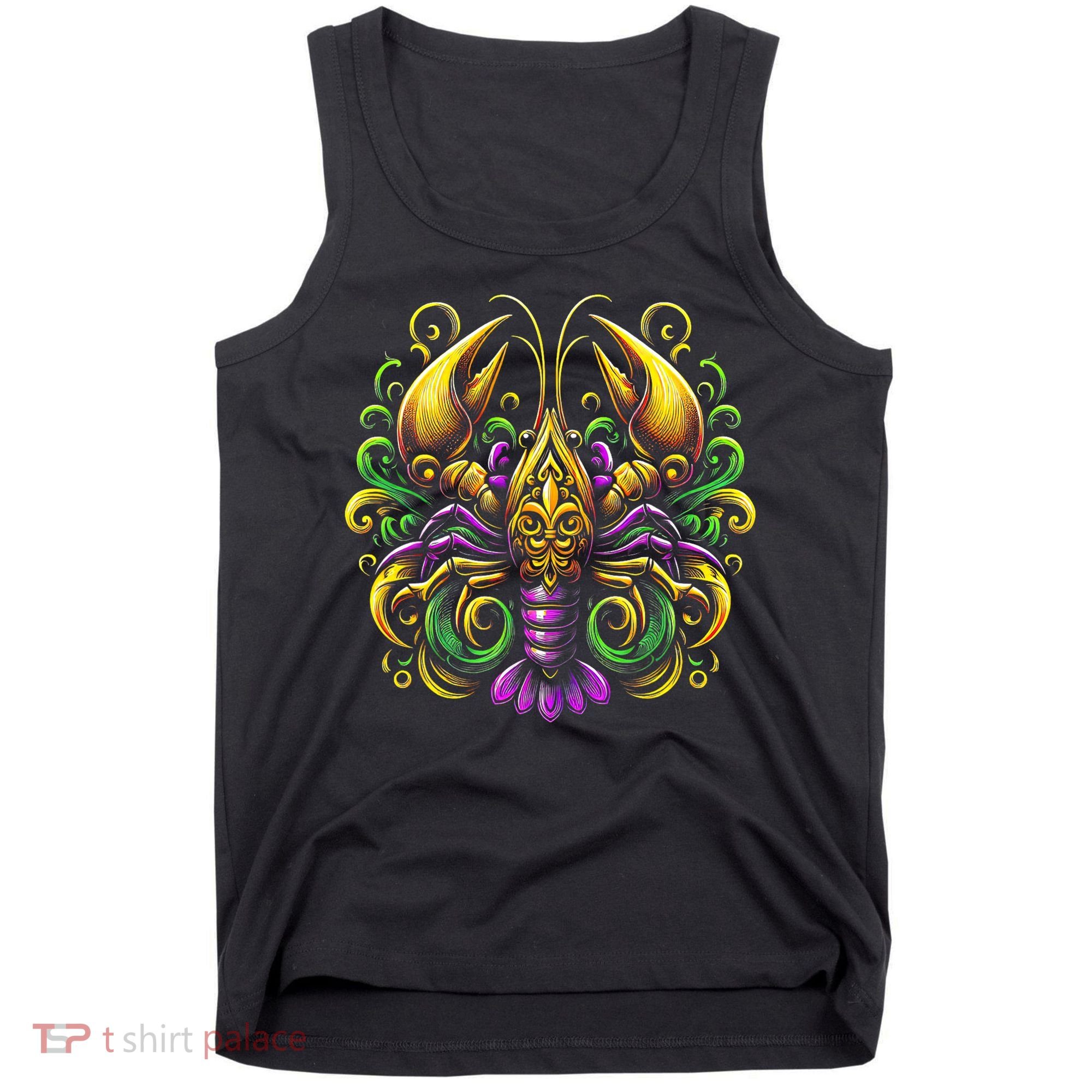 Mardi Gras Crawfish Jester Hat Bead New Orleans Tank Top