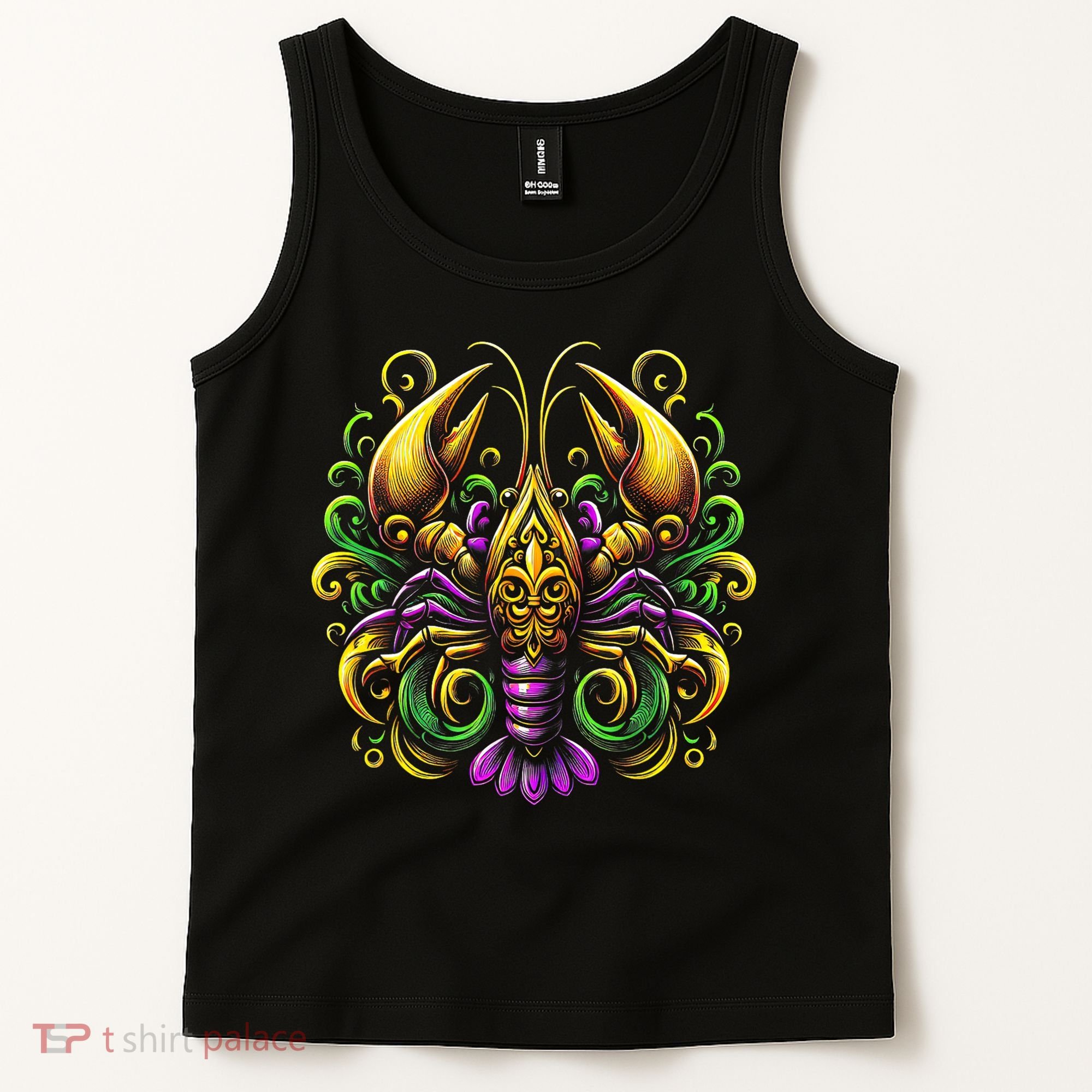 Mardi Gras Crawfish Jester Hat Bead New Orleans Tank Top