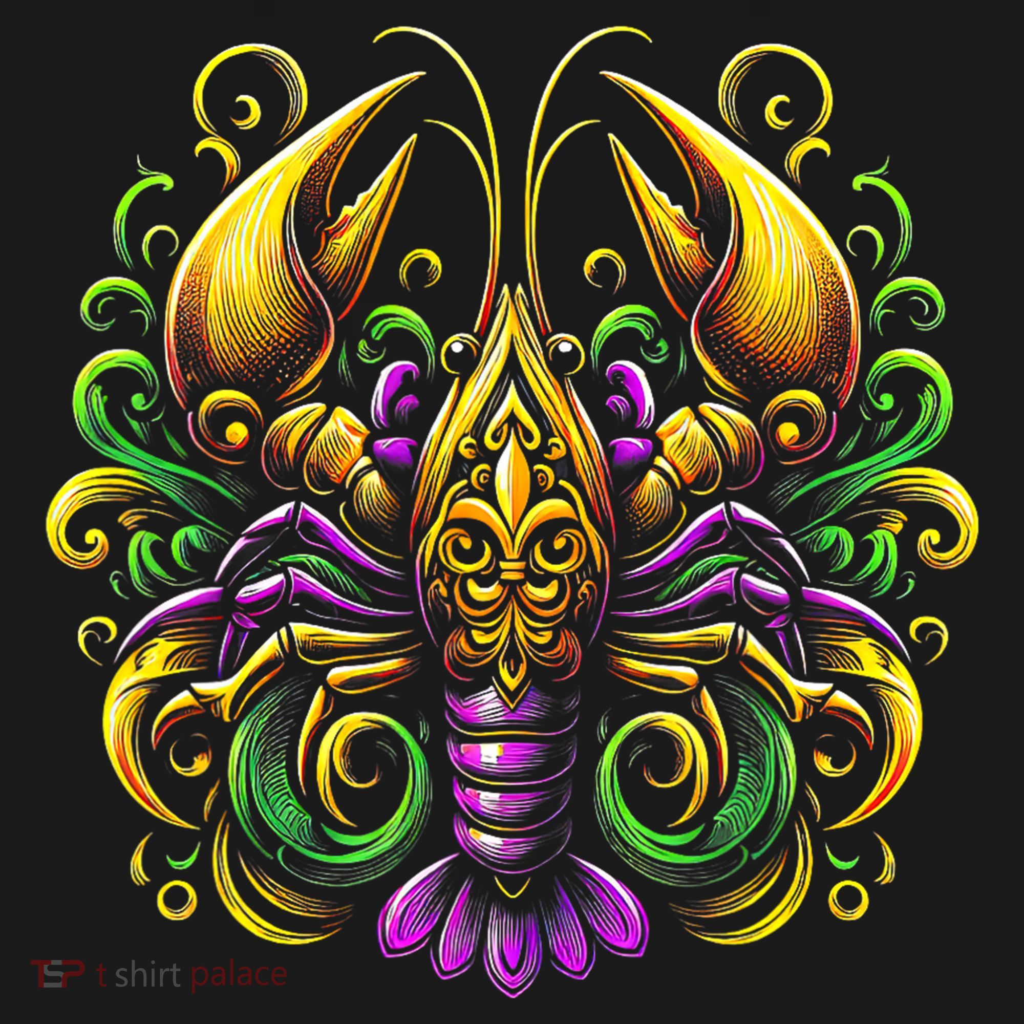 Mardi Gras Crawfish Jester Hat Bead New Orleans Kids T-Shirt