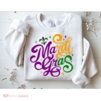 Mardi Gras Costume Fleur Lis De Emblem Funny Mardi Gras Costume Festival Party Sweatshirt thumb 2