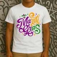 Mardi Gras Costume Fleur Lis De Emblem Funny Mardi Gras Costume Festival Party T-Shirt thumb 3