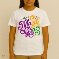 Mardi Gras Costume Fleur Lis De Emblem Funny Mardi Gras Costume Festival Party T-Shirt thumb 4