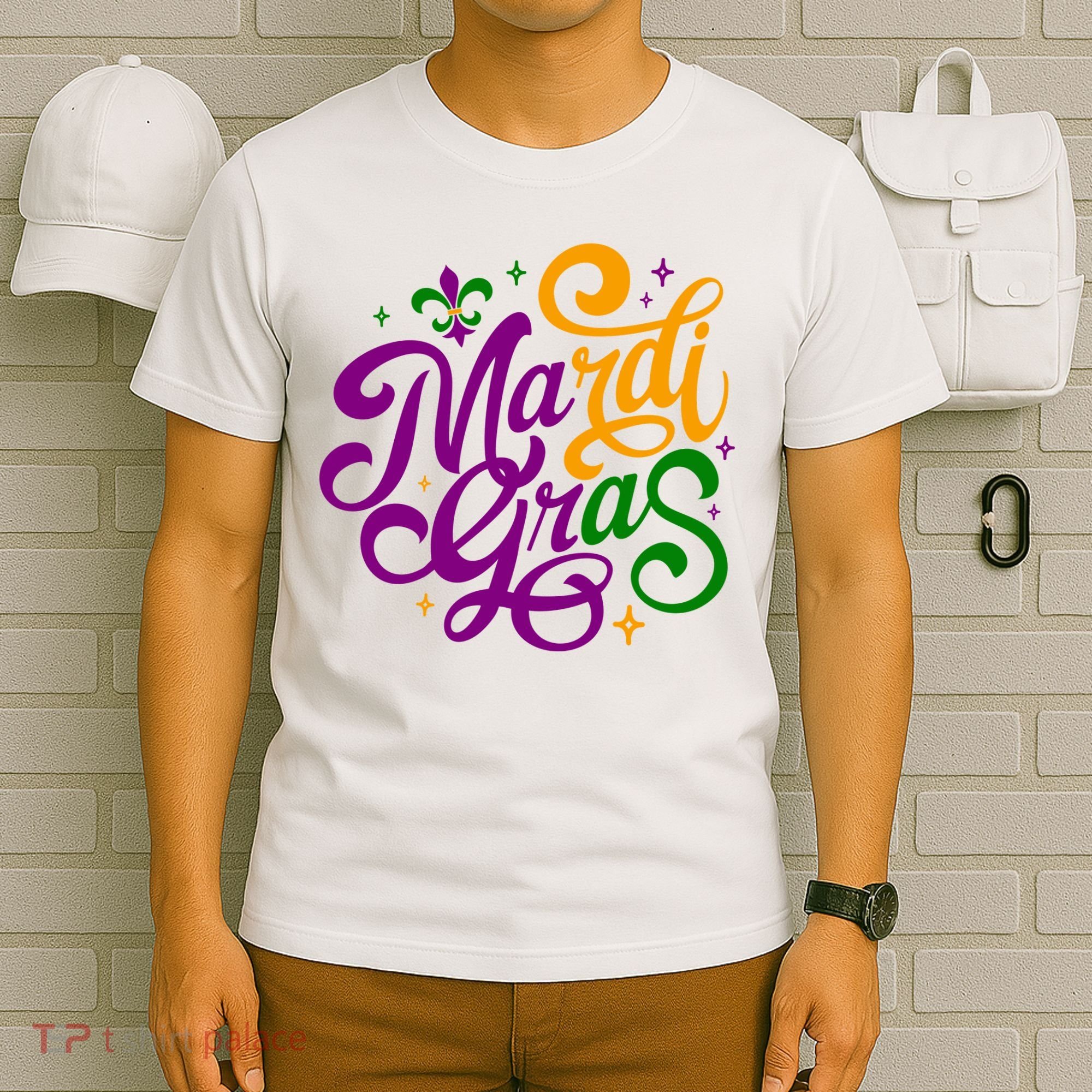 Mardi Gras Costume Fleur Lis De Emblem Funny Mardi Gras Costume Festival Party T-Shirt