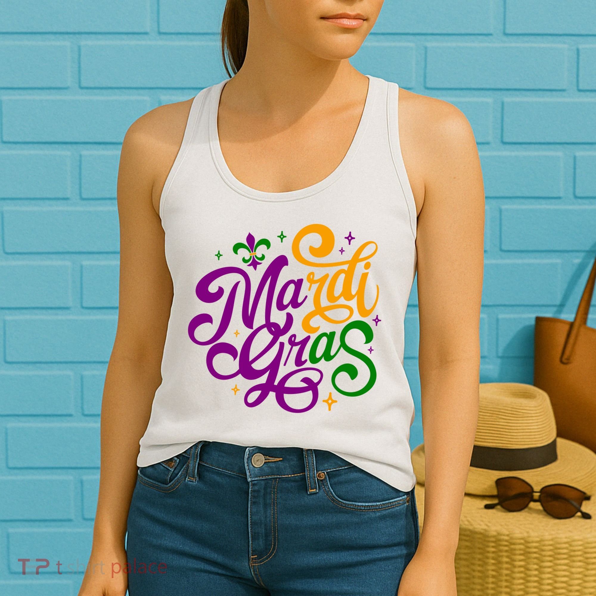 Mardi Gras Costume Fleur Lis De Emblem Funny Mardi Gras Costume Festival Party Women's Tank Top
