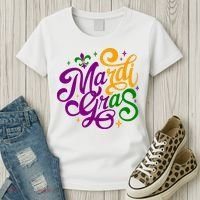 Mardi Gras Costume Fleur Lis De Emblem Funny Mardi Gras Costume Festival Party Women's T-Shirt thumb 3