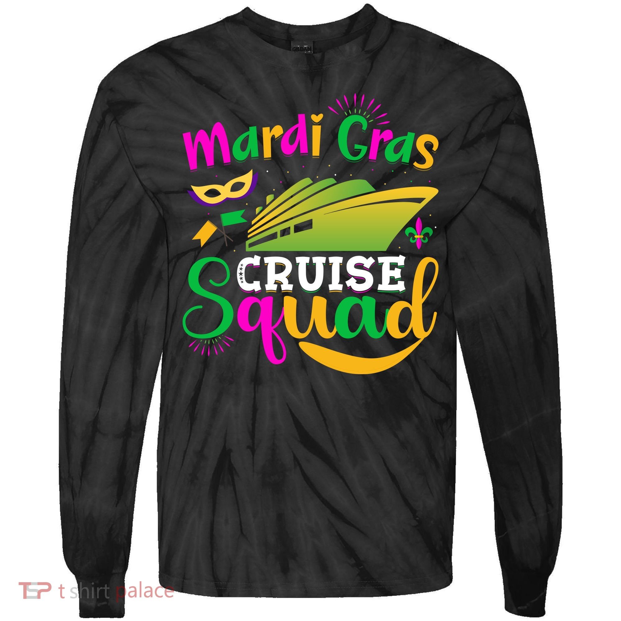 Mardi Gras Cruise Tie-Dye Long Sleeve Shirt