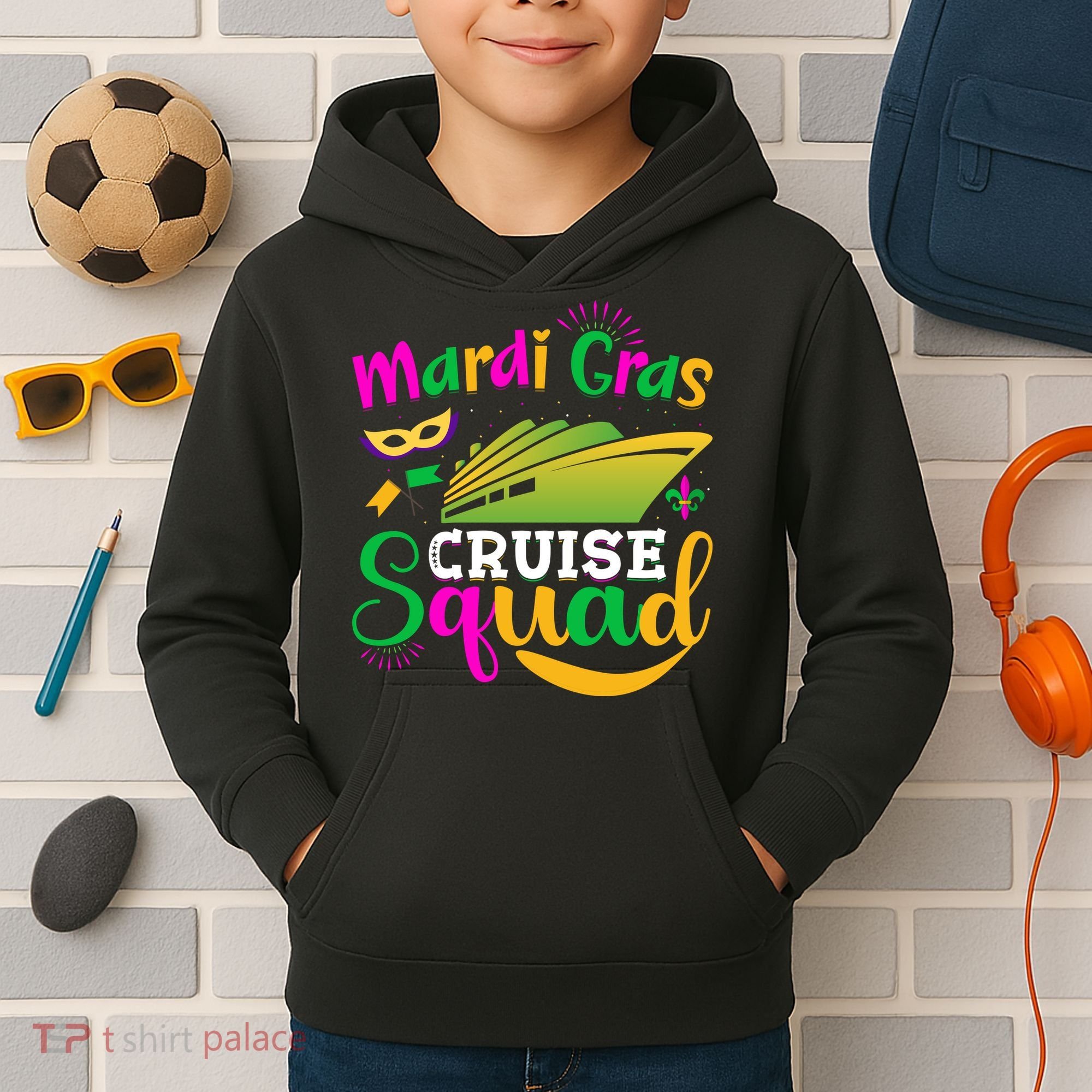Mardi Gras Cruise Kids Hoodie