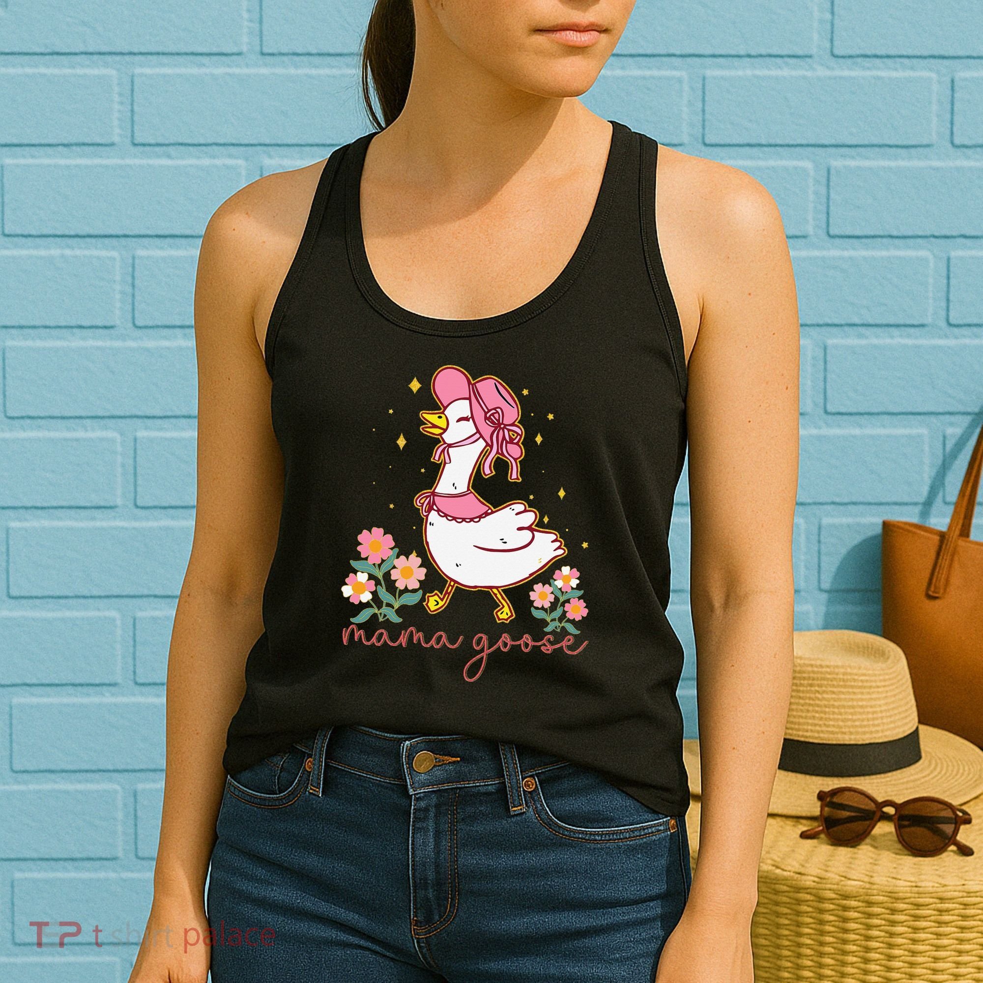 Mama Goose Coquette Bow Funny Mom Goose Mothers Day Women's Tank Top