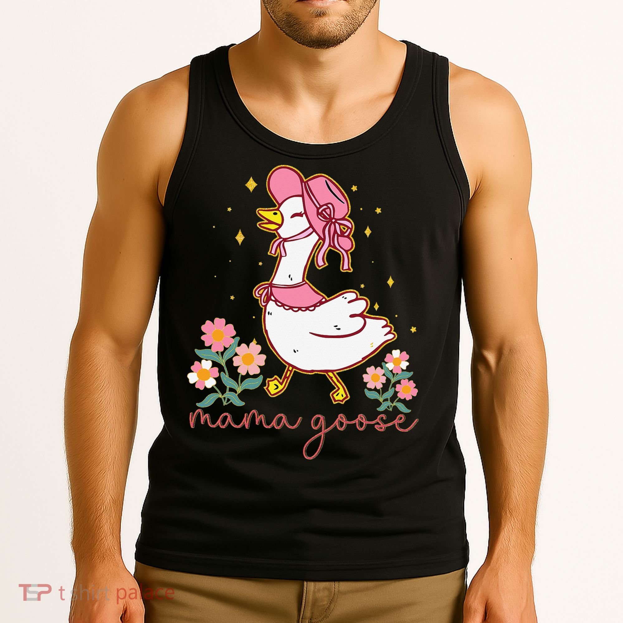 Mama Goose Coquette Bow Funny Mom Goose Mothers Day Tank Top