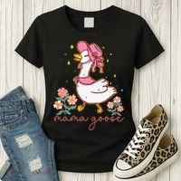 Mama Goose Coquette Bow Funny Mom Goose Mothers Day Women's T-Shirt thumb 3