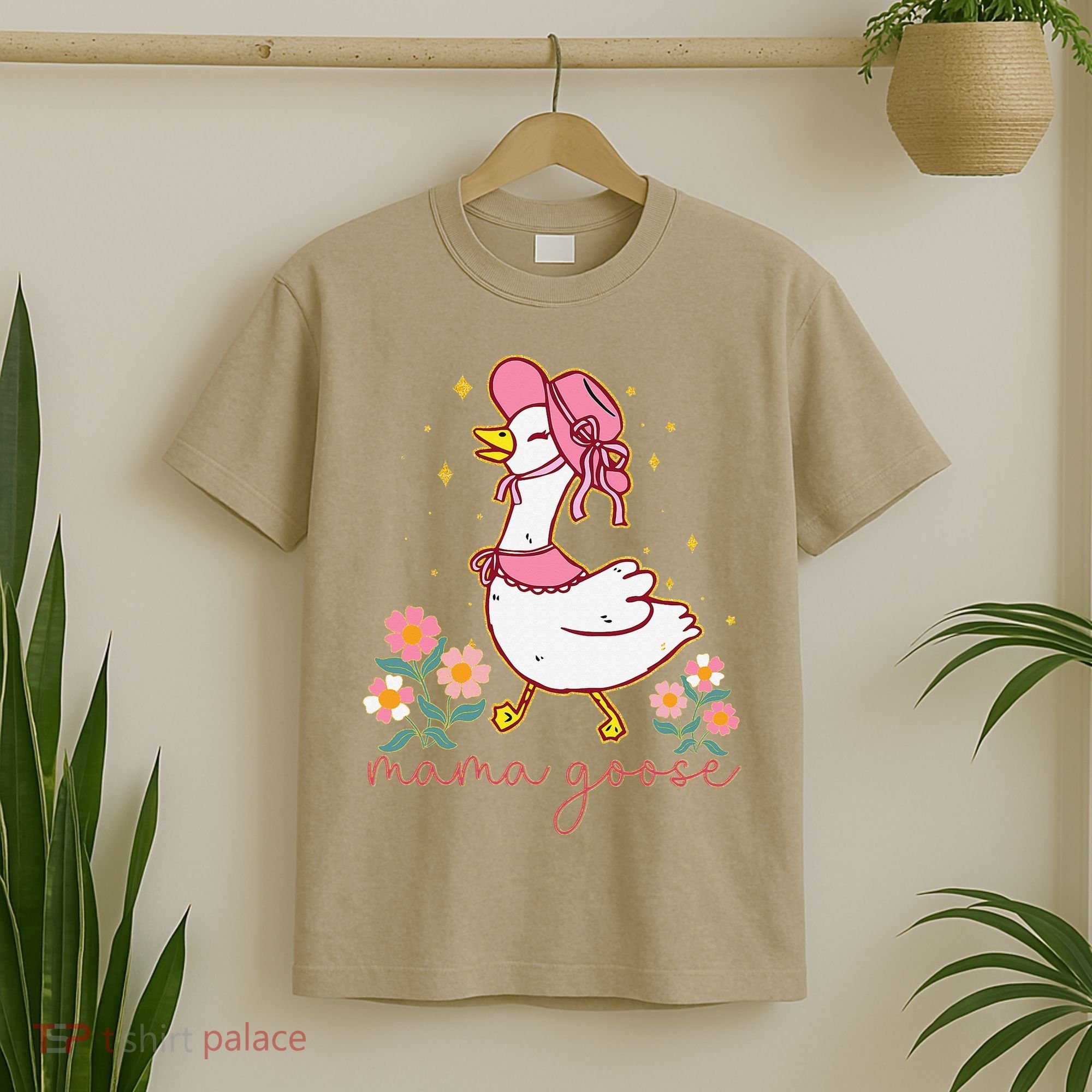 Mama Goose Coquette Bow Funny Mom Goose Mothers Day T-Shirt