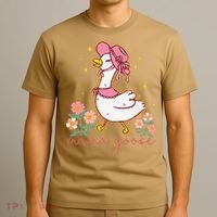 Mama Goose Coquette Bow Funny Mom Goose Mothers Day T-Shirt thumb 3