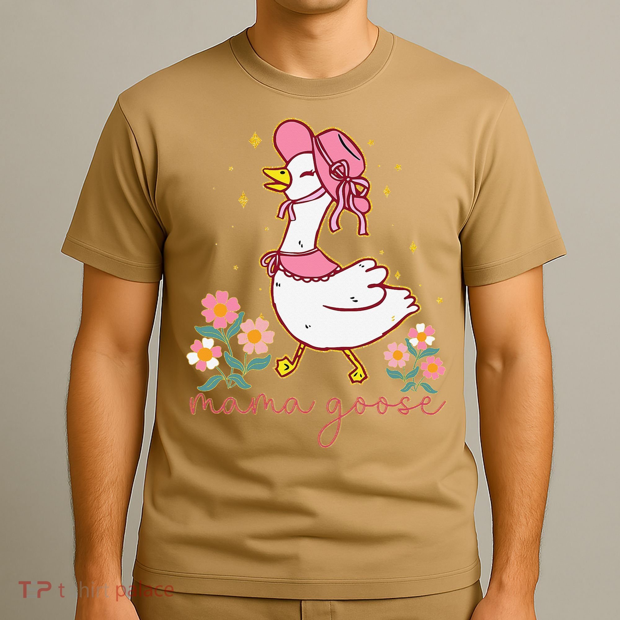 Mama Goose Coquette Bow Funny Mom Goose Mothers Day T-Shirt