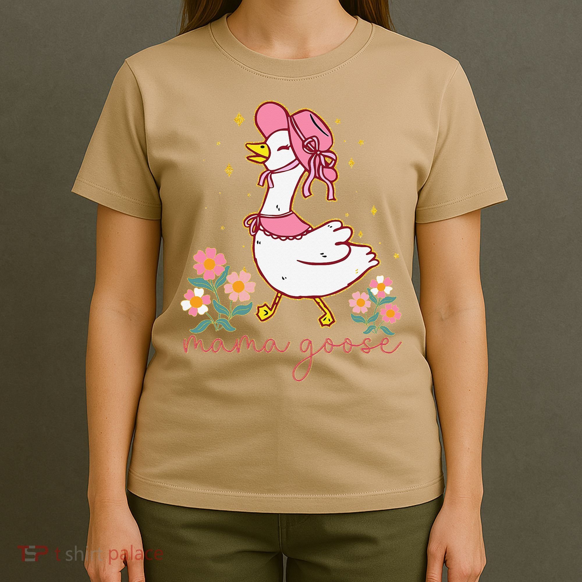 Mama Goose Coquette Bow Funny Mom Goose Mothers Day T-Shirt