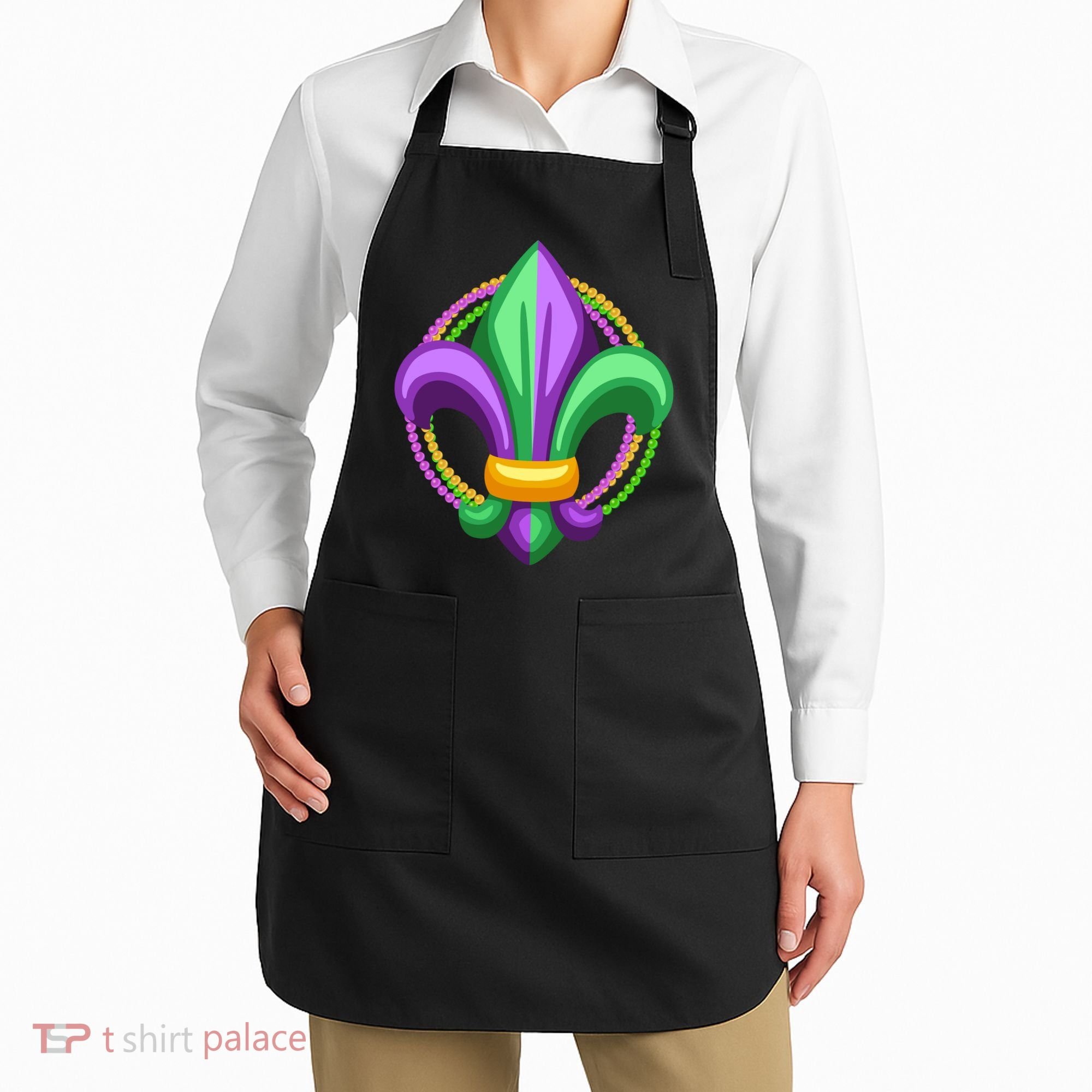 Mardi Gras Celebration Beads Apron