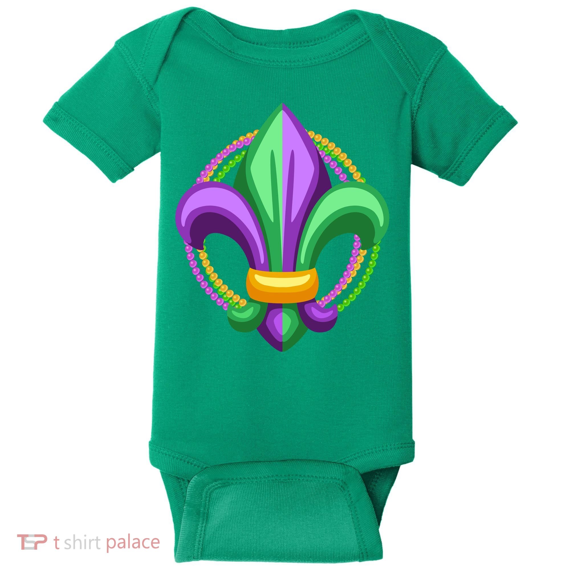 Mardi Gras Celebration Beads Baby Bodysuit