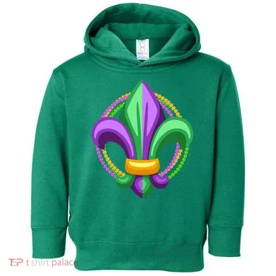 Mardi Gras Celebration Beads Toddler Hoodie