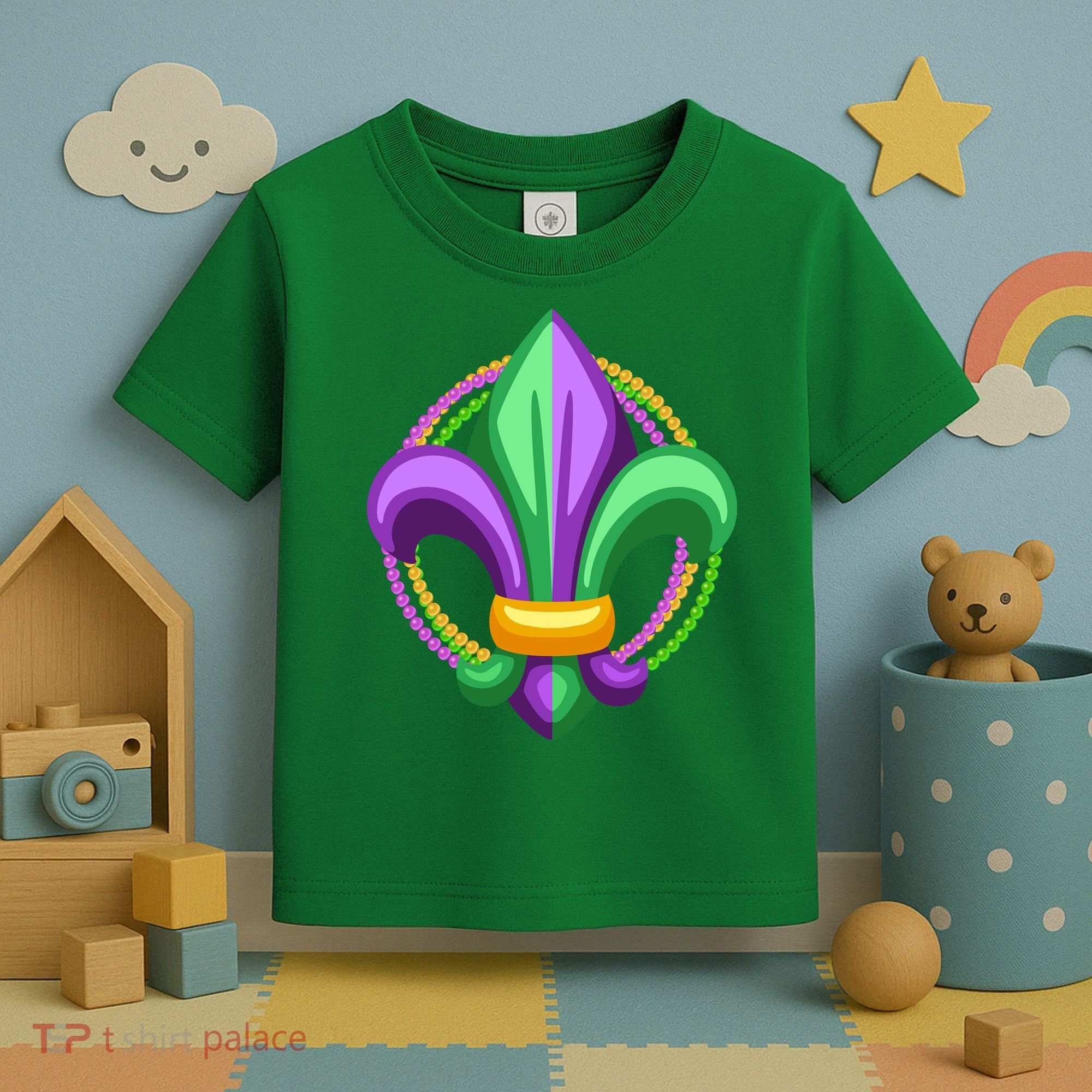 Mardi Gras Celebration Beads Toddler T-Shirt