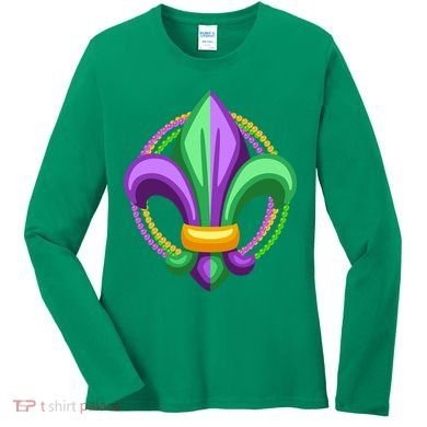 Mardi Gras Celebration Beads Women's Long Sleeve Shirt