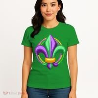 Mardi Gras Celebration Beads Women's T-Shirt thumb 4