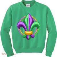 Mardi Gras Celebration Beads Kids Sweatshirt thumb 0