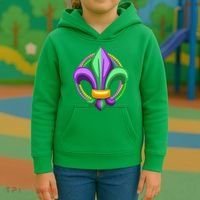 Mardi Gras Celebration Beads Kids Hoodie thumb 3