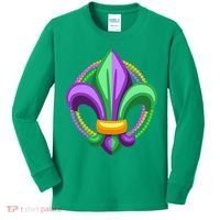 Mardi Gras Celebration Beads Kids Long Sleeve Shirt thumb 0
