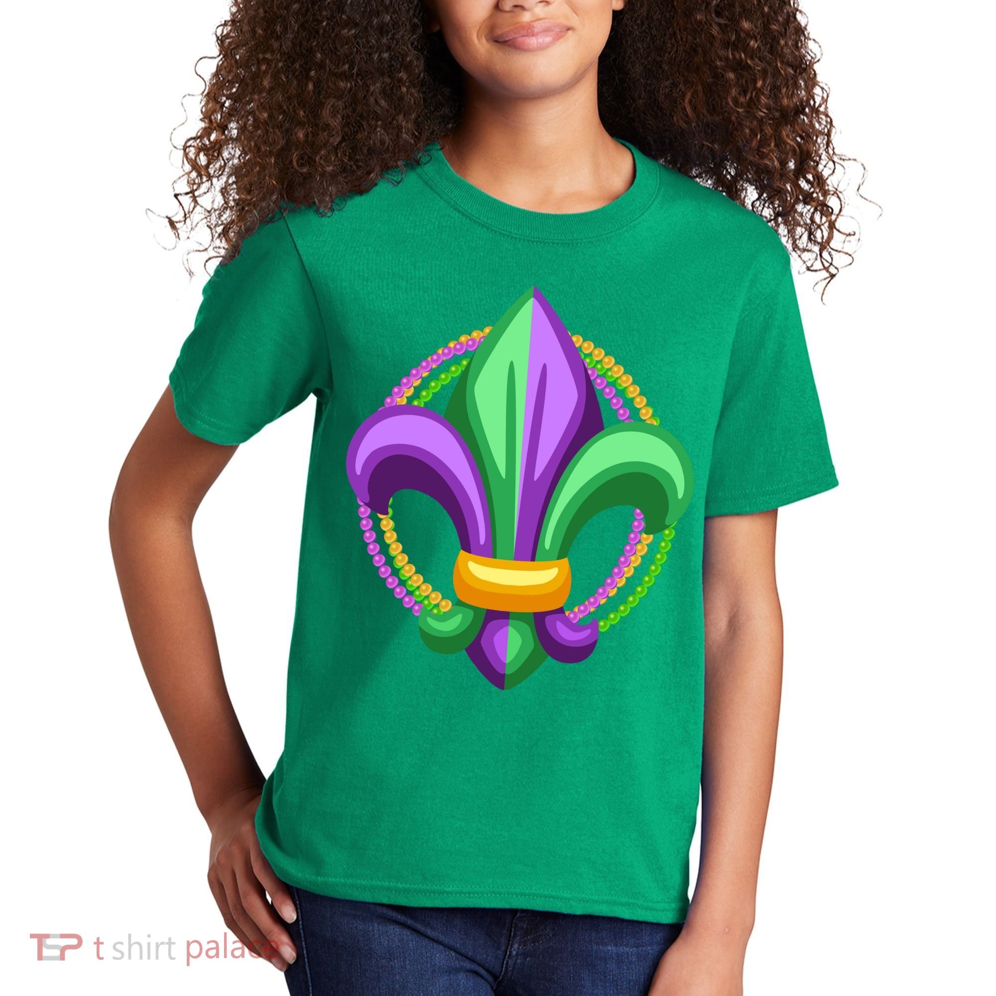 Mardi Gras Celebration Beads Kids T-Shirt