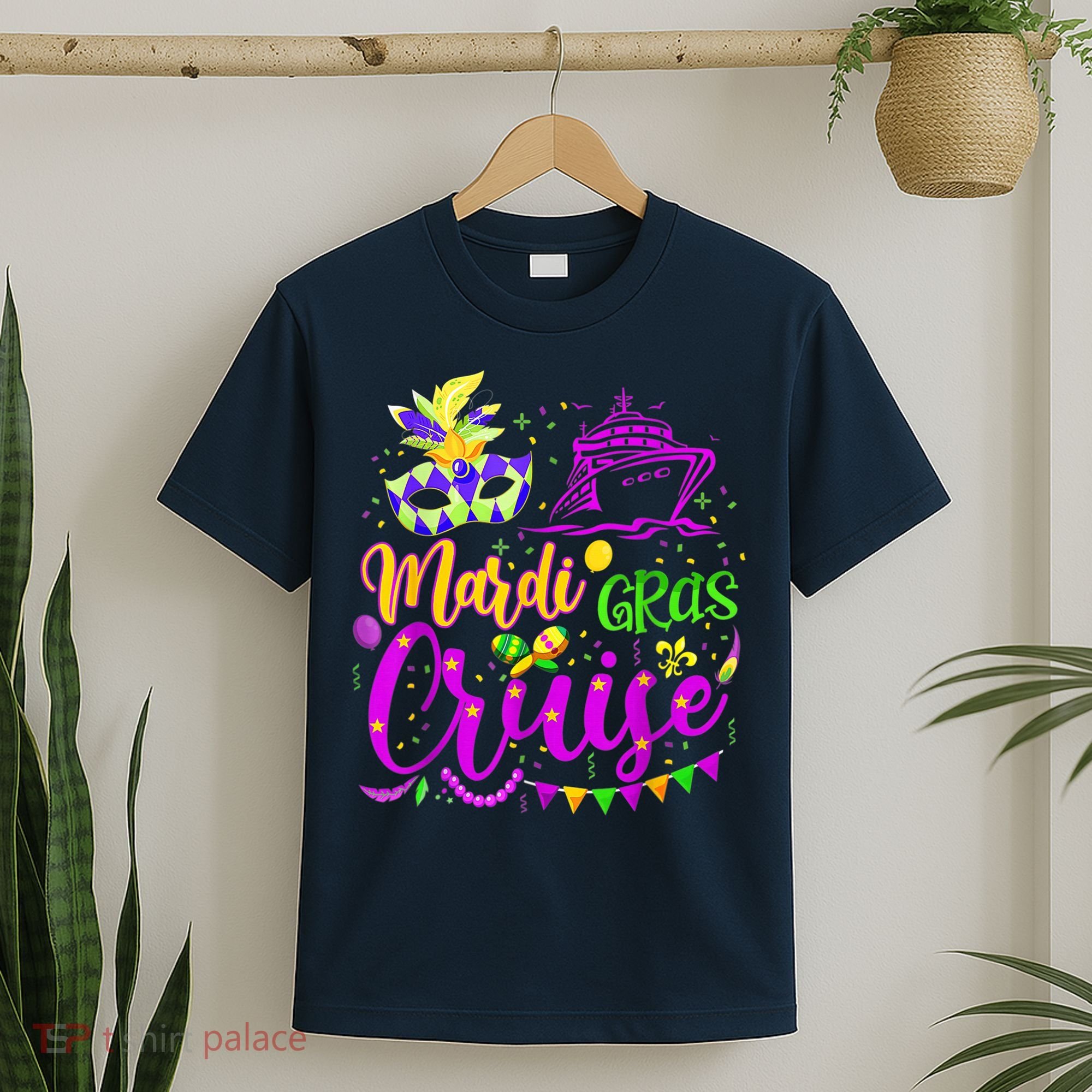 Mardi Gras Cruise Cruising Mask Cruise Ship Party Costume T-Shirt