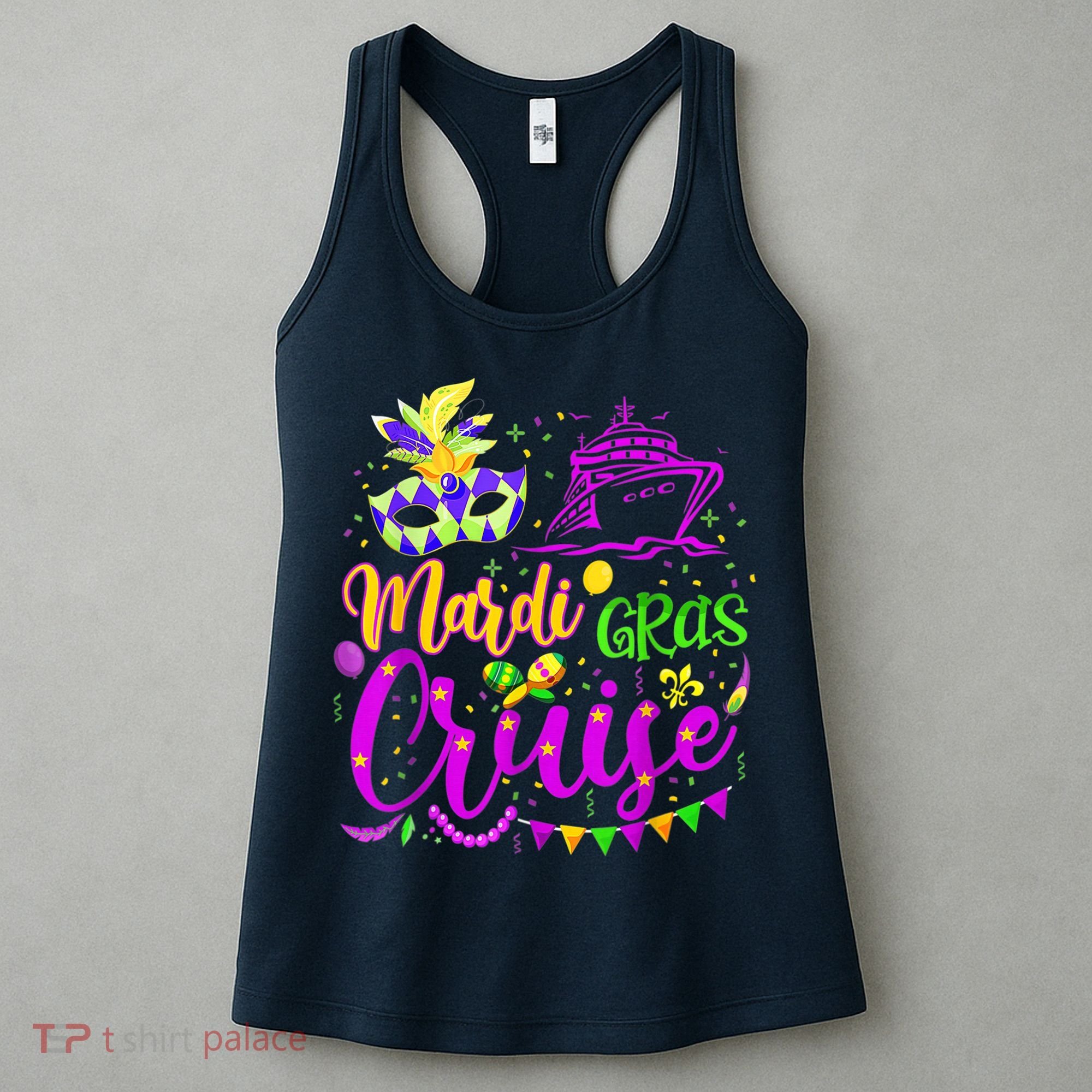Mardi Gras Cruise Cruising Mask Cruise Ship Party Costume Women's Tank Top