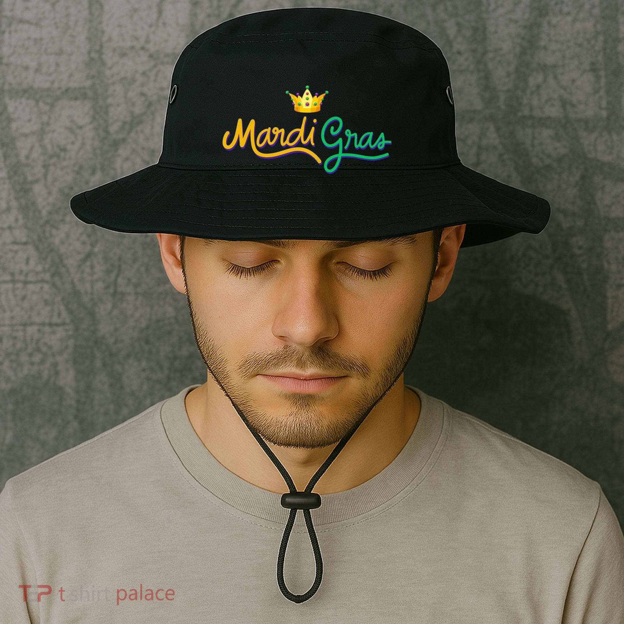 Mardi Gras Crown Celebration Bucket Hat