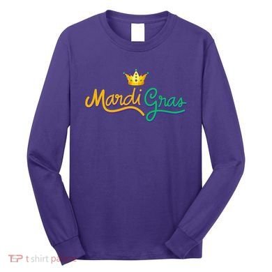 Mardi Gras Crown Celebration Long Sleeve Shirt