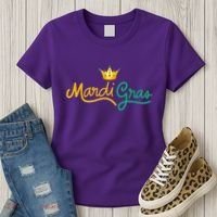 Mardi Gras Crown Celebration Women's T-Shirt thumb 3